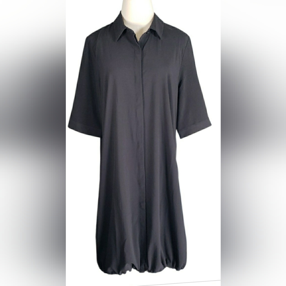 Chicos Zenergy Shirt Dress Bungee Hem Travel Vacation Casual Essential Staple L